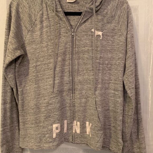 ‼️SOLD‼️ VS PINK Light Weight Grey Hooded Sweater - Picture 3 of 8